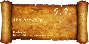 Ihm Virág névjegykártya